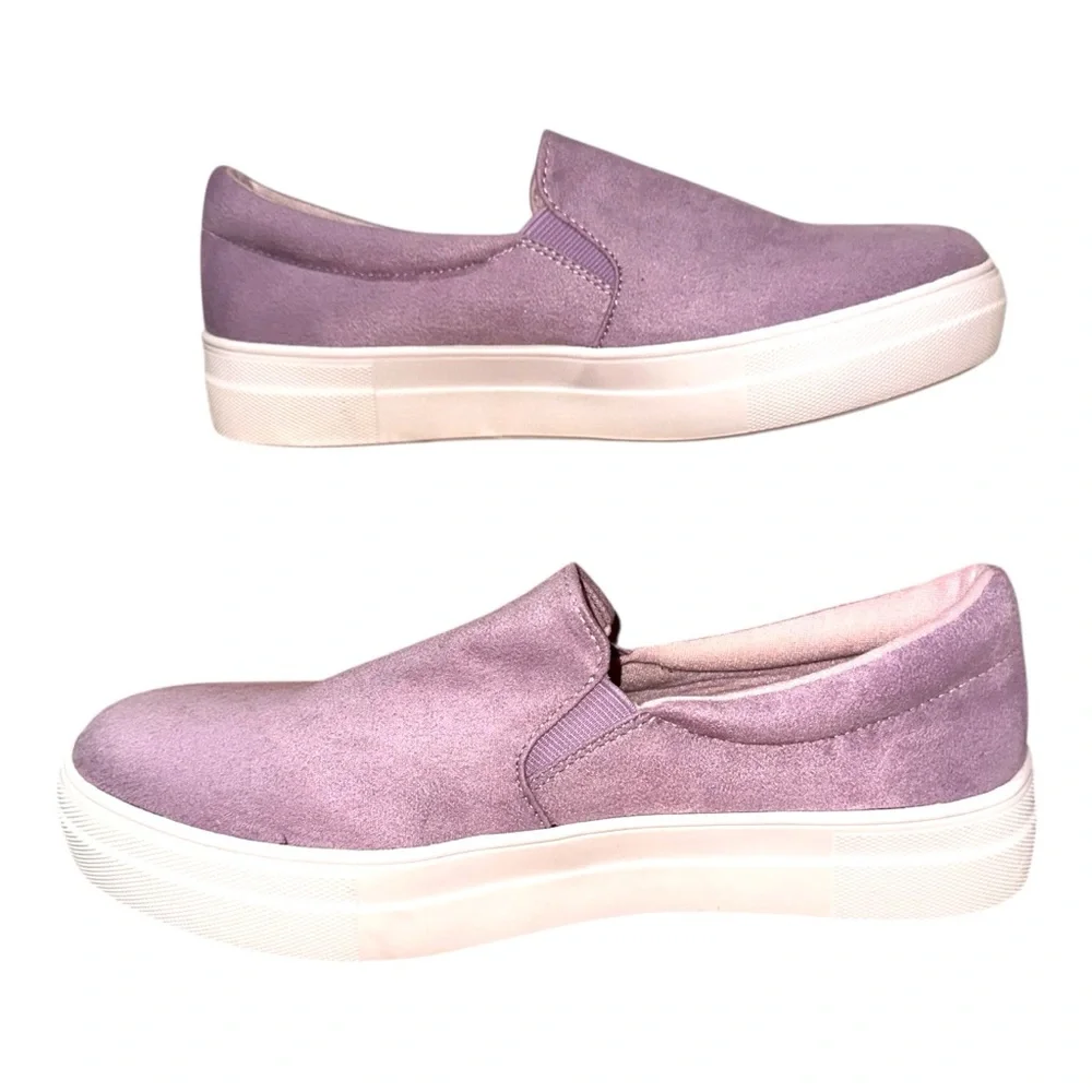 SODA Faux Suede Lavender Platform‎ Slip-On Sneakers Women's Size 9